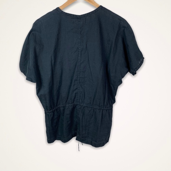 Eliot Madewell Drawstring Waist Button Down Top M - Picture 2 of 8